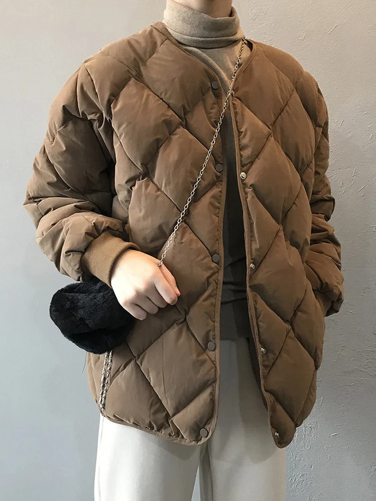 LANMREM Koreanischen Stil Baumwolle Gefütterte Jacken frauen Einfarbig Lange Ärmel Taschen Mantel Casual Winter Neue Kleidung 32C1960