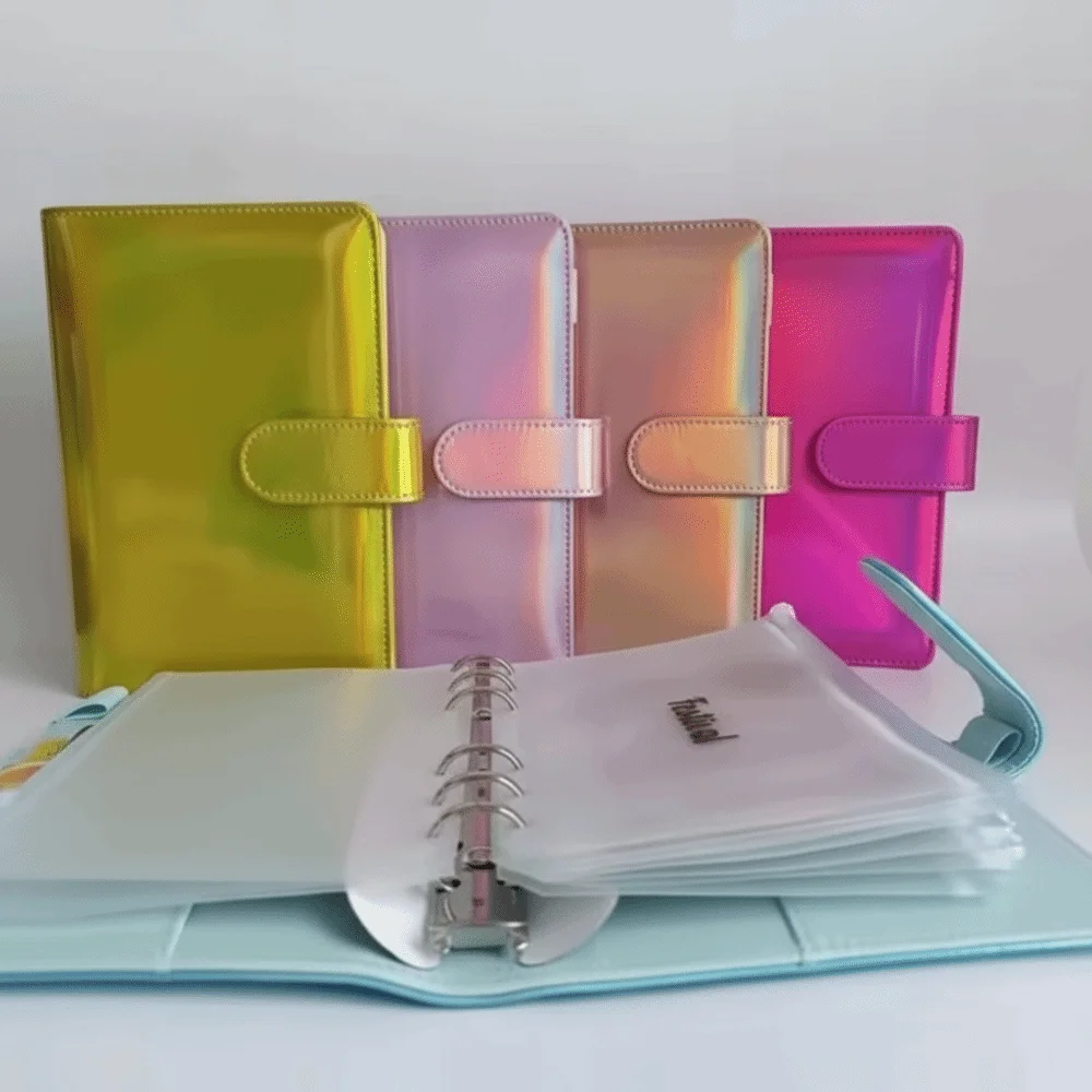 Colorful Envelope Challenge Notebook Cash Budget Loose-leaf Money Saving Binder PU Leather Cash Envelopes Budget Binder