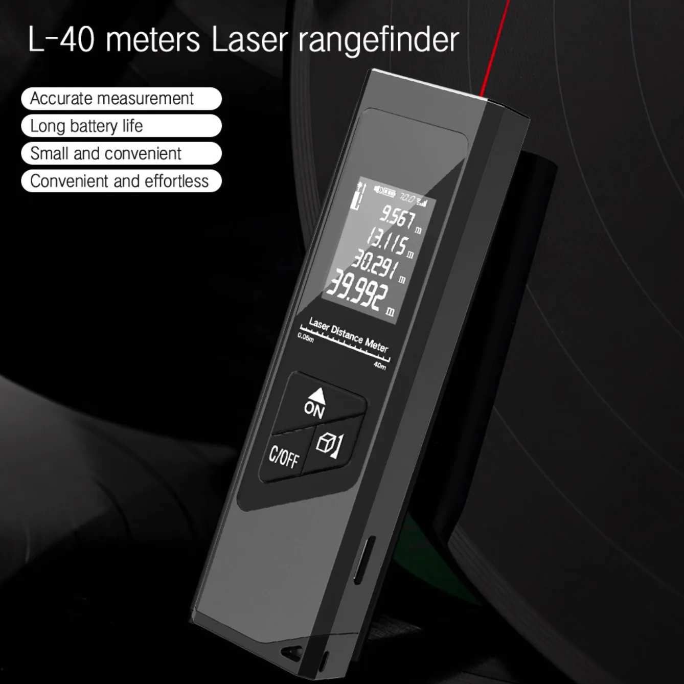 Laser Rangefinder Usb Micro Precision Rechargeable 40M Digital Tape Measure Building Ruler Level Infrared Measurement