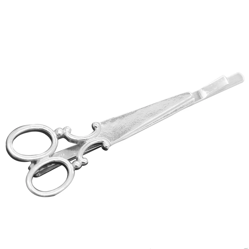 

2Pcs Scissors Hair Clip Long-Lasting Metal Hairpin Silver Color for Women Unique Barrette Trendy Headwear