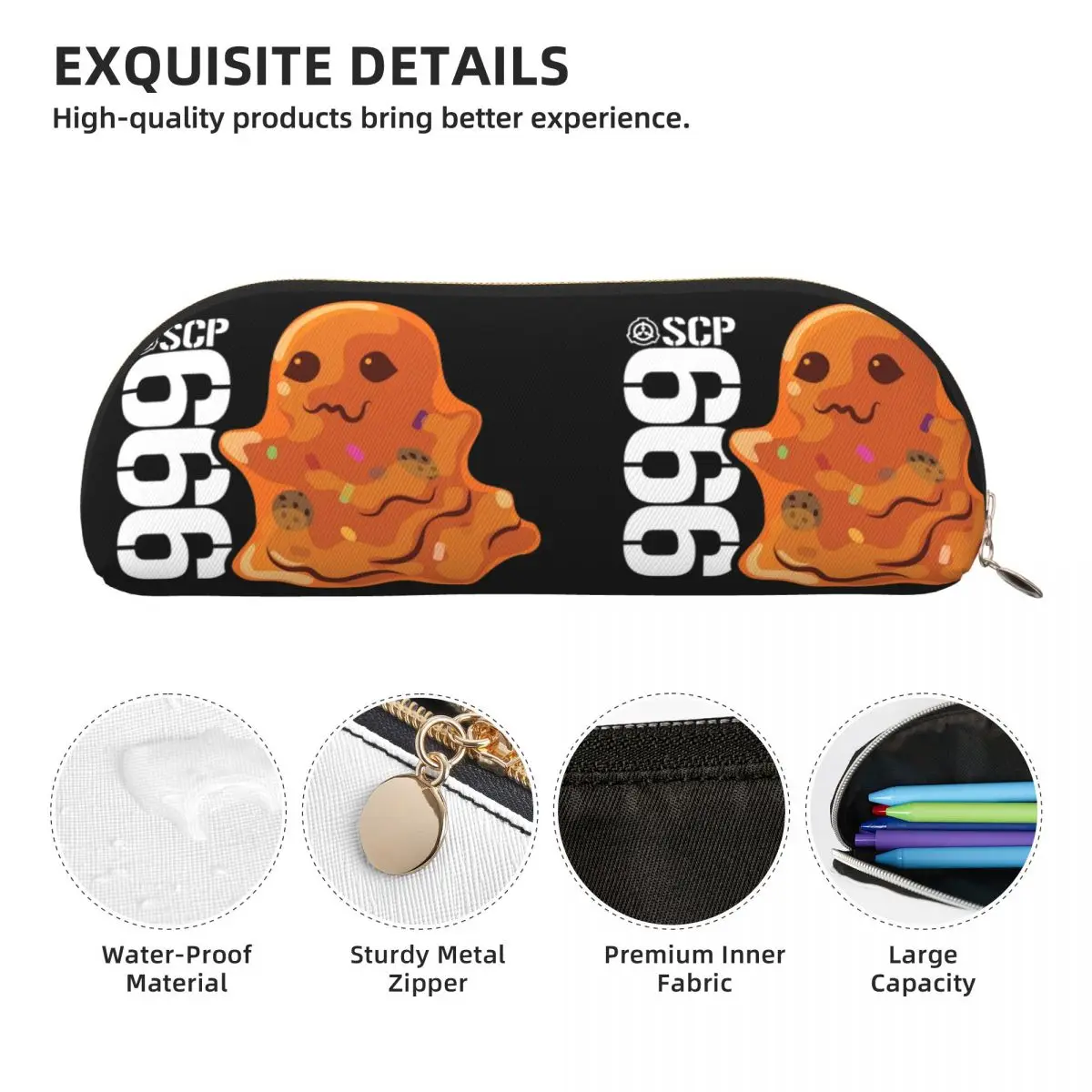 SCP 999 دغدغة الوحش SCP الأساس مقلمة حامل قلم تخزين لوازم مكتبية سعة كبيرة صندوق القلم حقيبة أقلام رصاص