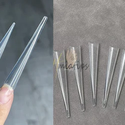100pcs 5XL Extra Long Stiletto Acrylic Press On Fake Nails Tips Clear Artificial Half Cover False Finger Sculpted Nail Manicure