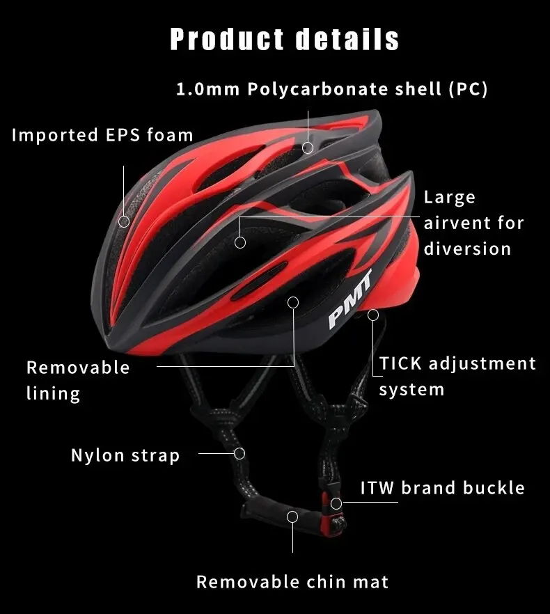 PMT M-12 Cycling Helmet Ultralight Breathable Comfortable Road Mountain Bicycle Outdoor Sports Safety Bike Helmets