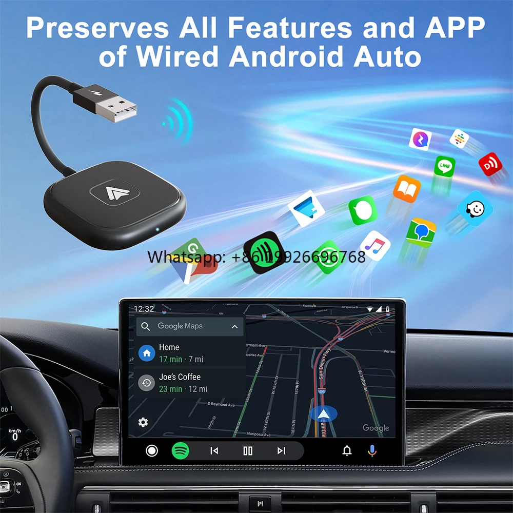 

Беспроводной адаптер Carplay Android Auto OEM заводские проводные автомобили Android Auto для производителя проводных к беспроводному Android Auto Dongle