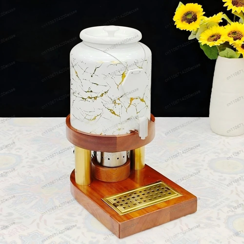 

Hotel buffet 10L ceramic milk tripod electric heating adjustable temperature coffee tripod milk bucket large capacity