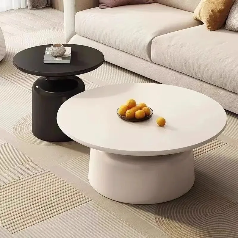 طاولات القهوة المستديرة عالية الجودة الديكور Wodden Space Saving Floor طاولات القهوة صالون مصمم Mesa De Centro Furniture Home