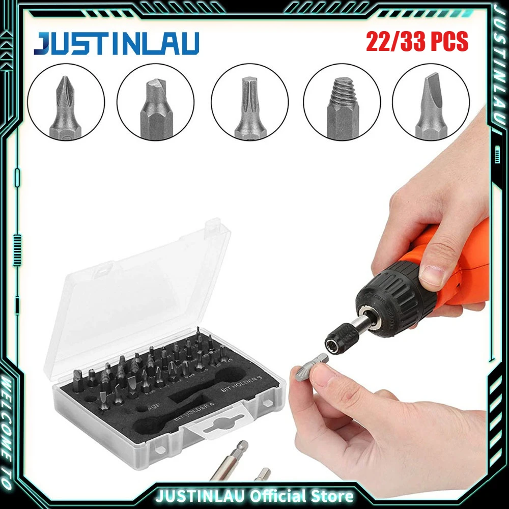 22/33 pezzi estrattore per viti set di punte da trapano punta di estensione magnetica strumenti per la rimozione delle viti danneggiate estrattore per bulloni a testa rotta