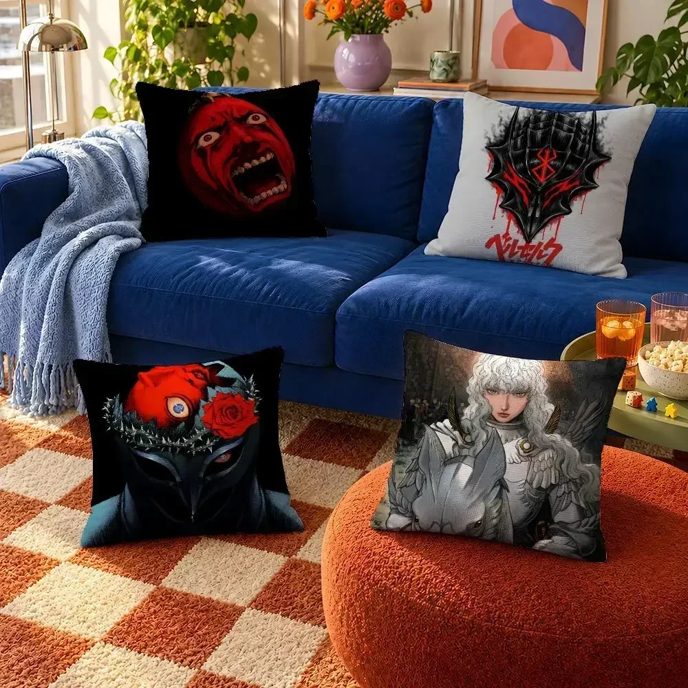 Manga Berserk Guts Griffith Casca Zodd Cushion Cover Throw Pillow Soft Short Plush Cozy Colorfast For Sofa Bedroom Home Decor