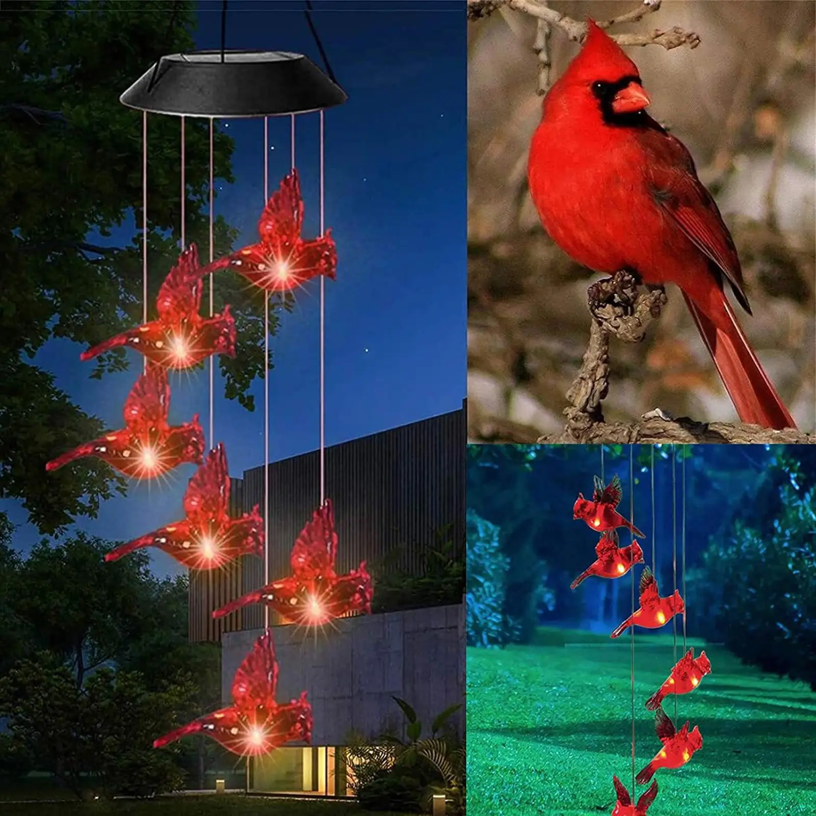 

Hummingbird Wind Chime, Mobile Hanging Wind Chime Landscape Lights for Decoration, Automatic Sensor Lights Decoration