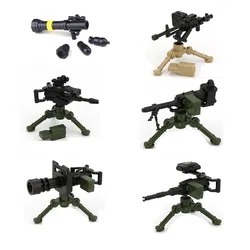 Gatling Heavy Machine SWAT arma militare pistola City WW2 Soldier Figure Parts Building Blocks Army MOC Bricks Model Gift Toys