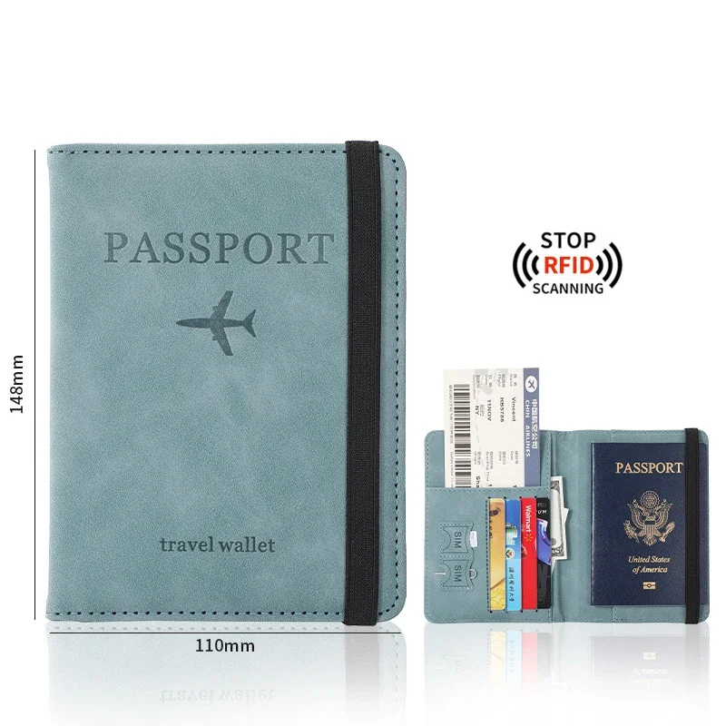 RFID Passport Bag Protective Cover Travel Wallet Document Card Holder Passport Holder Air Ticket Holder Overseas Storage Bag