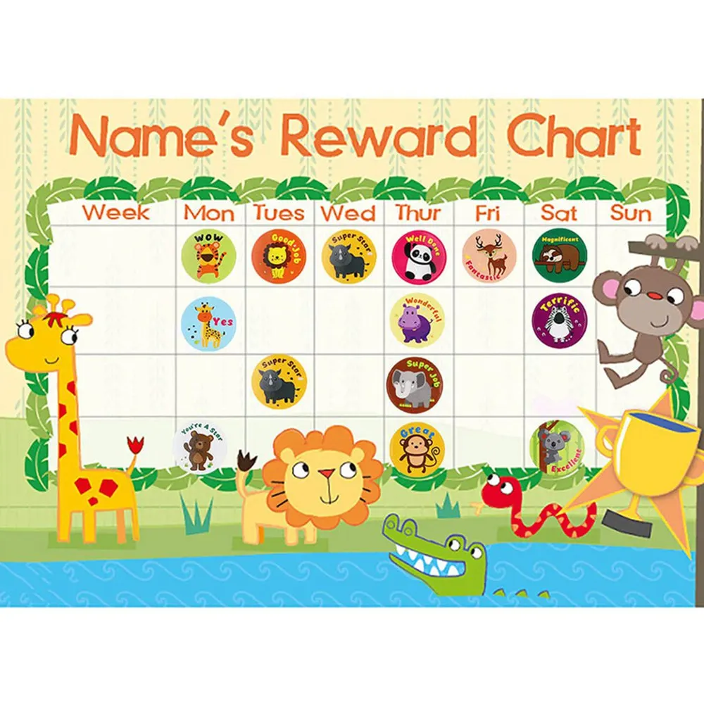 100-500pcs Reward Stickers for Kids Toys Encouragement Sticker for School Teacher Supplies Cute Animal Stickers Stationery Decor