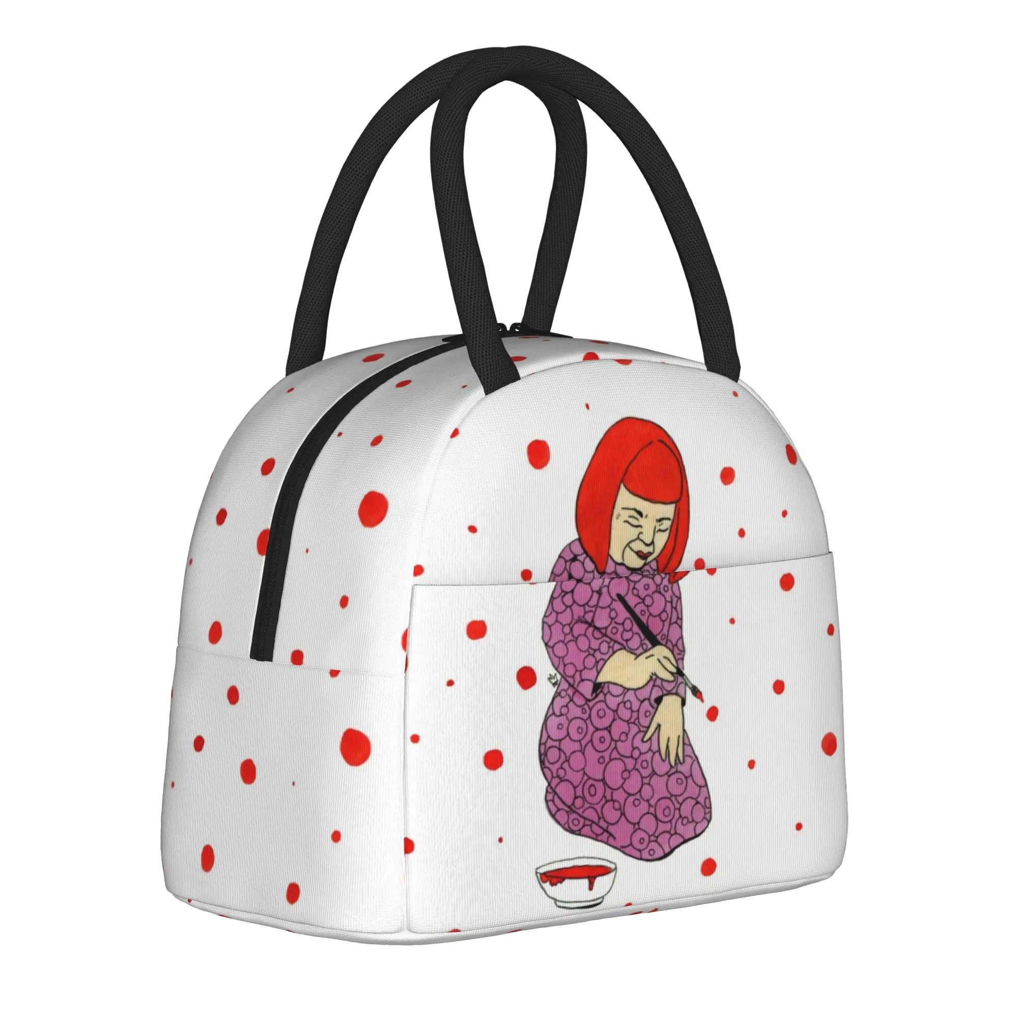 Yayoi Kusama Insulated Lunch Bag Thermal Bag Reusable,Lunch Container Abstract Dots High Capacity Tote Lunch Box Food Handbags