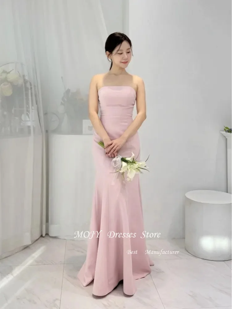 Mojy Розовые вечерние платья длиной до пола, корейская свадебная фотосессия, пышные длинные рукава, официальная свадебная фотосессия 웨딩드레스