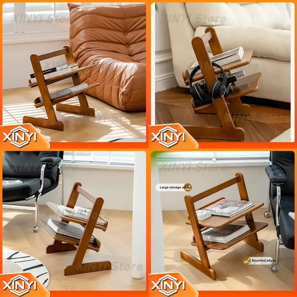for Simple Ancient Style Magazine Frame for Home Decor Small Creative Storage Rack for Living Room Sofa Edge Book Organizer