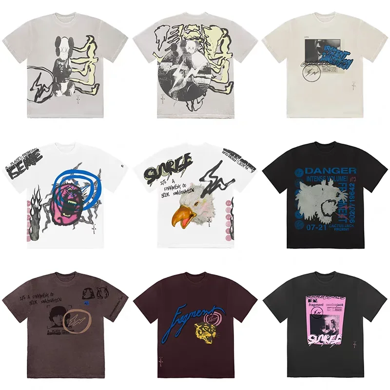 

2025ss CACTUS JACK T-shirt Men Women High Street Hip Hop Tee Utopia Tour Short Sleeve T Shirt
