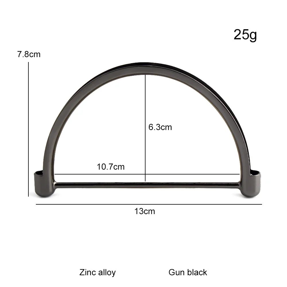 2/10/30PCS 13x7.8cm Metal D Ring Buckles Handle For Women Bag Strap Shopping Tote Decor Handle Clasp Purse Belt DIY Accessories