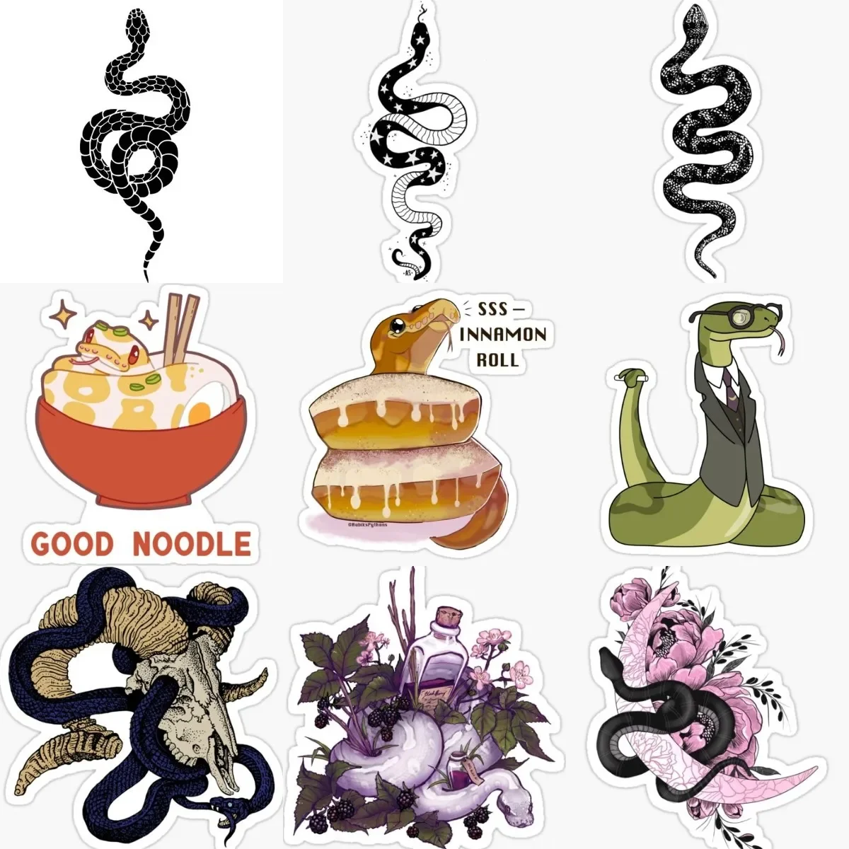 

Creative Art Cartoon Cute Snake Sticker Vinyl Accessories Motorcycle Laptop Wall Room Truck Window Car Glass Decals Customizable