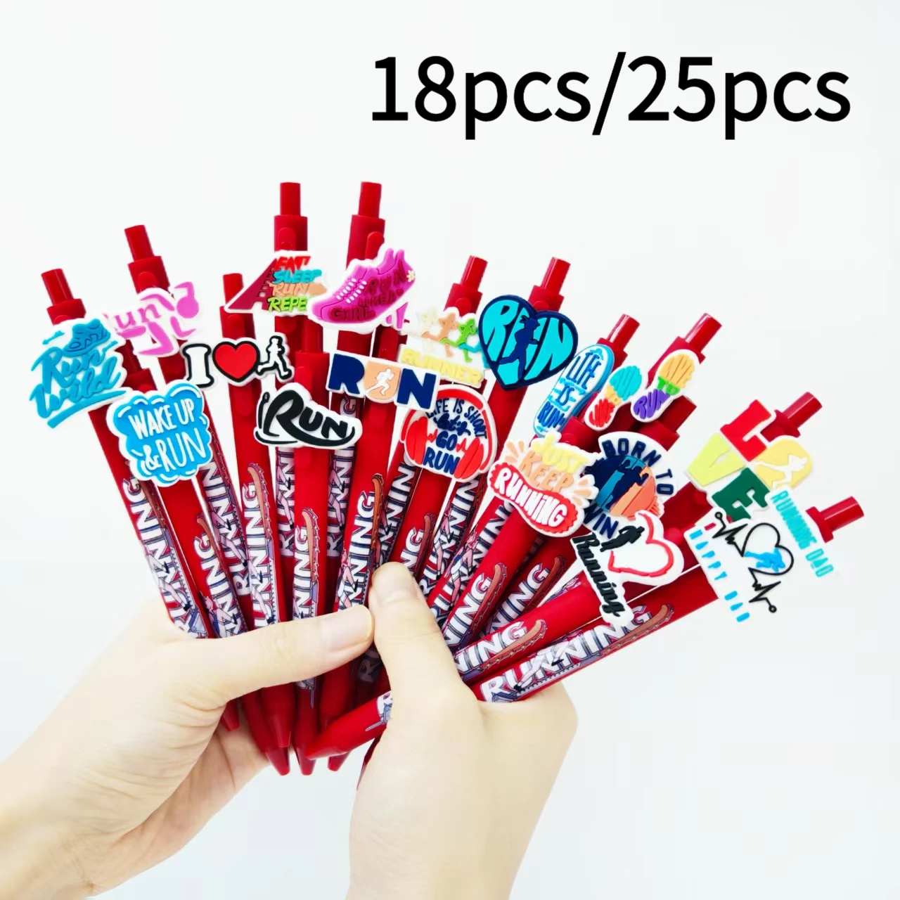 

18 шт./25 шт., спортивная тема, беговая форма, шариковая ручка, красная серия, гелевая ручка с цветной печатью