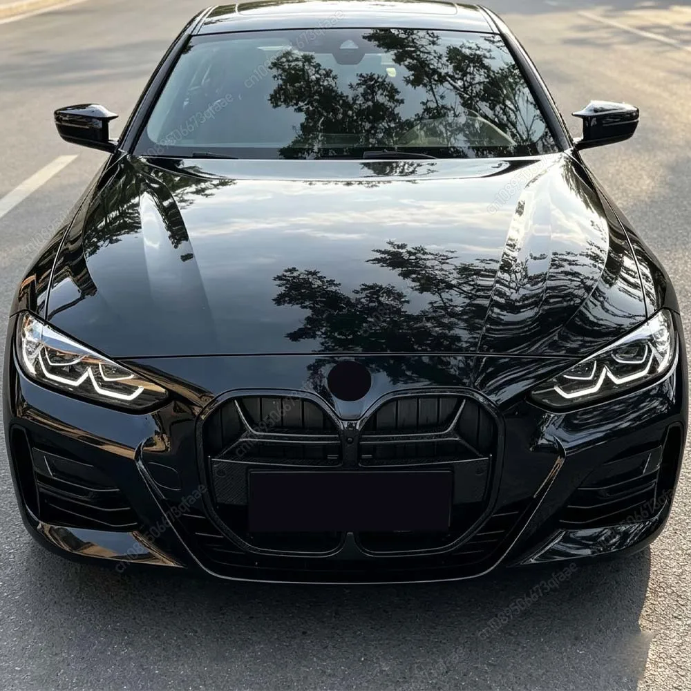 For BMW 4 Series G26 4-Door Gran Coupe 2021-2024 CS Style Front Bumper Grilles Glossy Black Hood Grill With ACC Body Kits Tuning