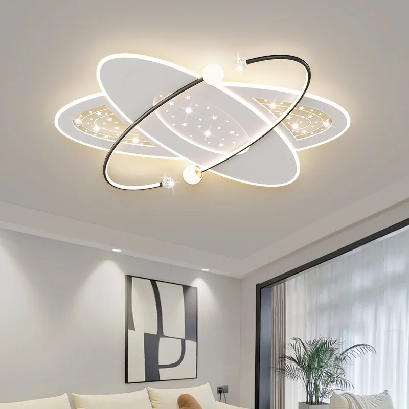 

Modern Led Chandelier Lights Simple Lighting For Living Room Bedroom Study Room White Black Indoor Ceiling Chandelier Fixture