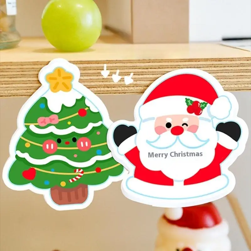 5Pcs Christmas Tree Shaped Sticky Notes Festive Memo Pads For Students Holiday Decoration Removable Adhesive