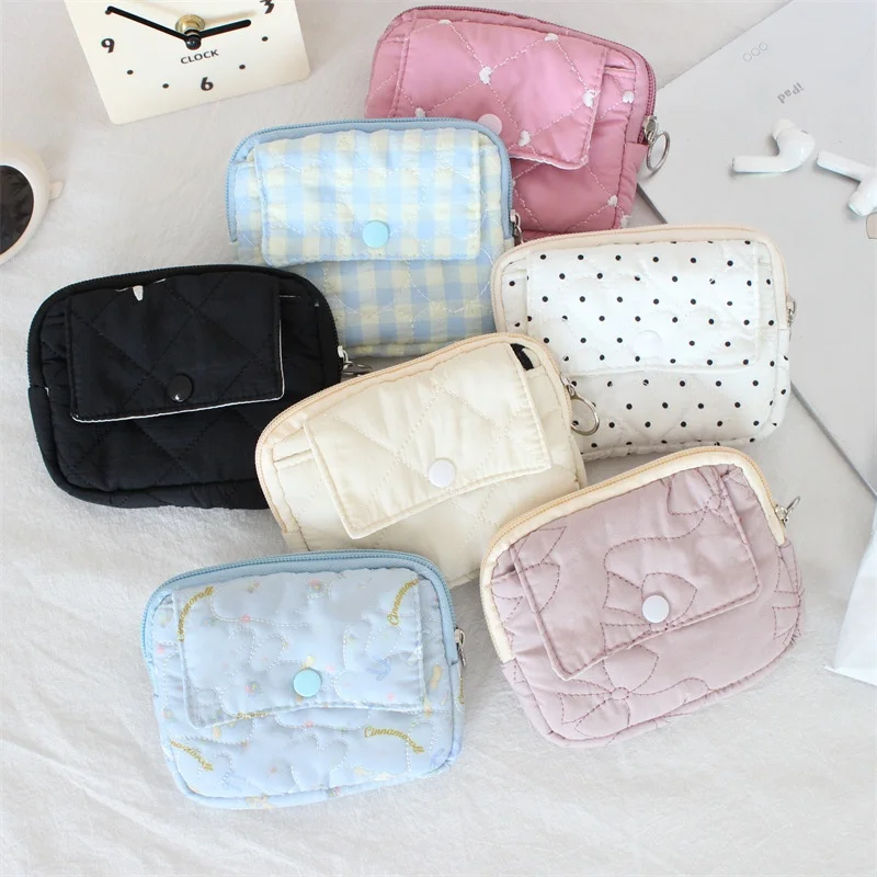 محفظة نقود معدنية حلوة، حقيبة مكياج لطيفة لأحمر الشفاه، حقيبة محمولة لبطاقات الهوية، حقيبة فرز أشتات زهرية، حقيبة تخزين المناديل الصحية للنساء #1