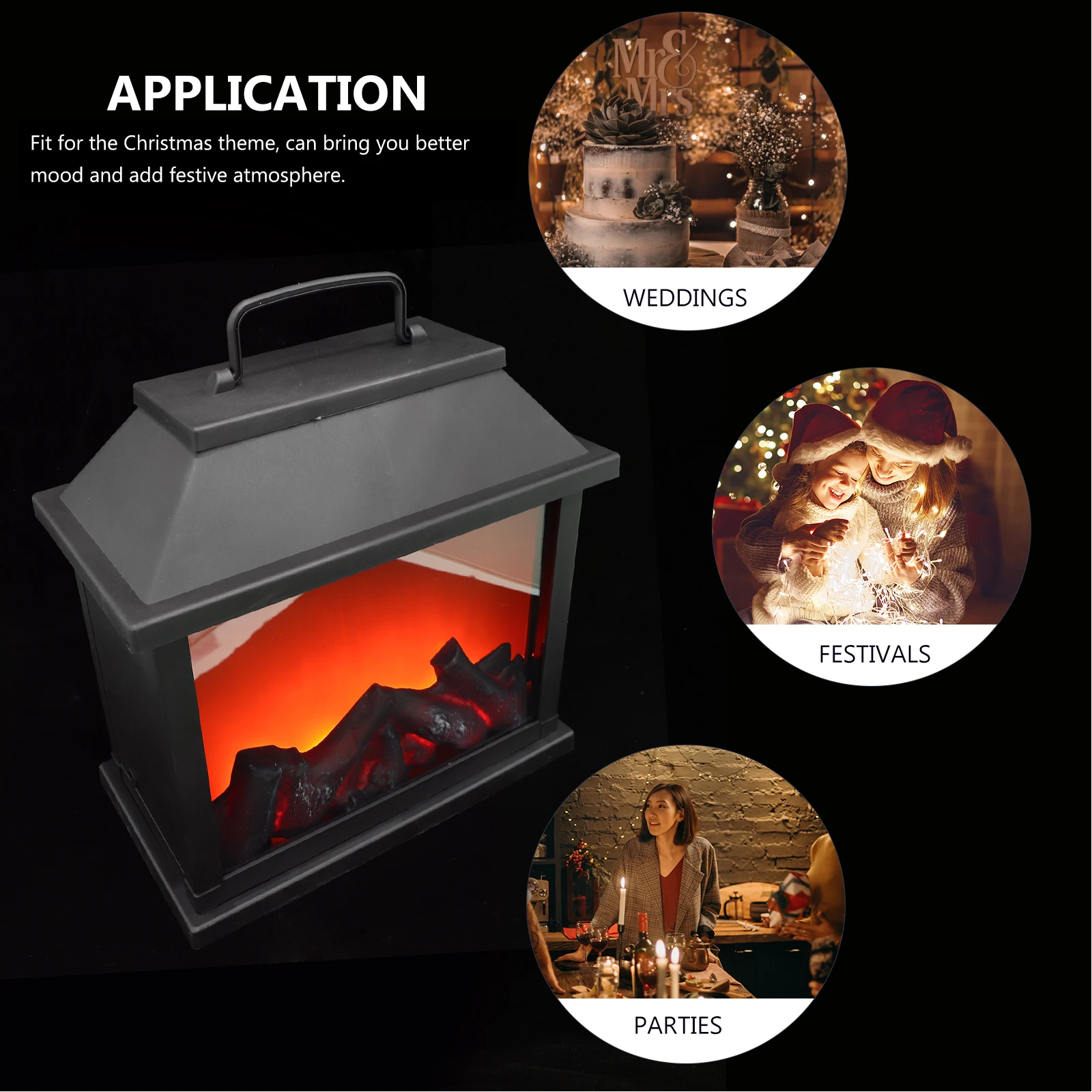 

Simulated Carbon Fireplace Vintage Decorative Lantern Ornaments Holiday Lanterns Prop Plastic Indoor Lamp