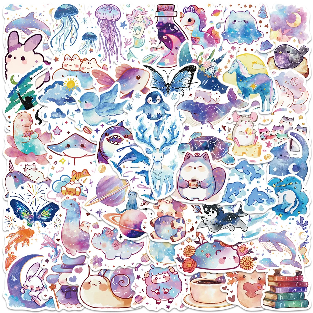 

10/30/50pcs Kawaii Starry Sky Animal Graffiti Stickers Cartoon Decal Toy DIY Motorcycle Laptop Luggage Car Cute Kid Sticker Gift