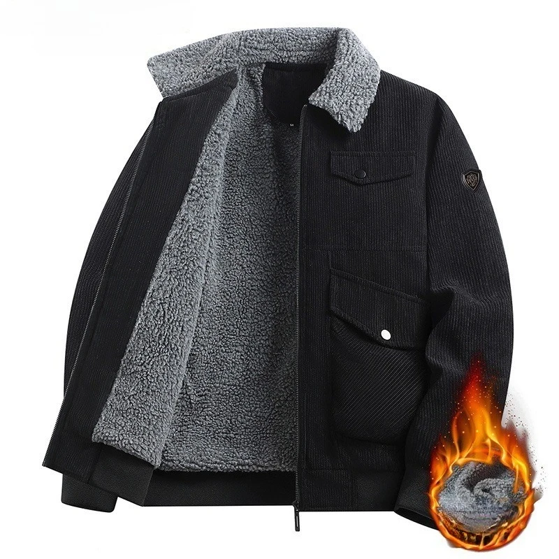 

8XL новые зимние мужские вельветовые пуховики с несколькими карманами, мужские флисовые более толстые теплые парки, повседневные куртки для инструментов, мужские свободные пальто
