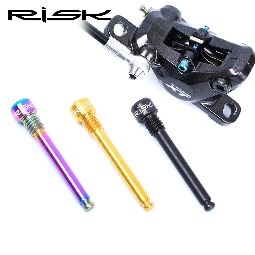RISK 2pcs M4x26mm Titanium Alloy Bolts for Hydraulic Disc 4*26mm Oil Disc Brake Threaded Pin Screws for MTB Bicycle XT Bike