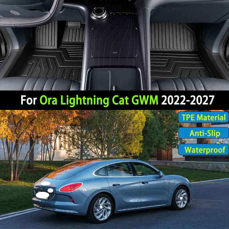 

TPE Car Floor Mat For Ora Lightning Cat GWM Ora 07 2022-2027 Luxury Waterproof Carpet Foot Full Car Mat Pad Cover Accessories