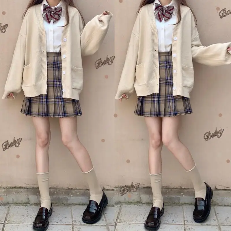 Cárdigan liso Simple con bolsillos y una botonadura para mujer, prendas de vestir holgadas que combinan con todo, Kawaii Ins 2XL, moda de ocio,