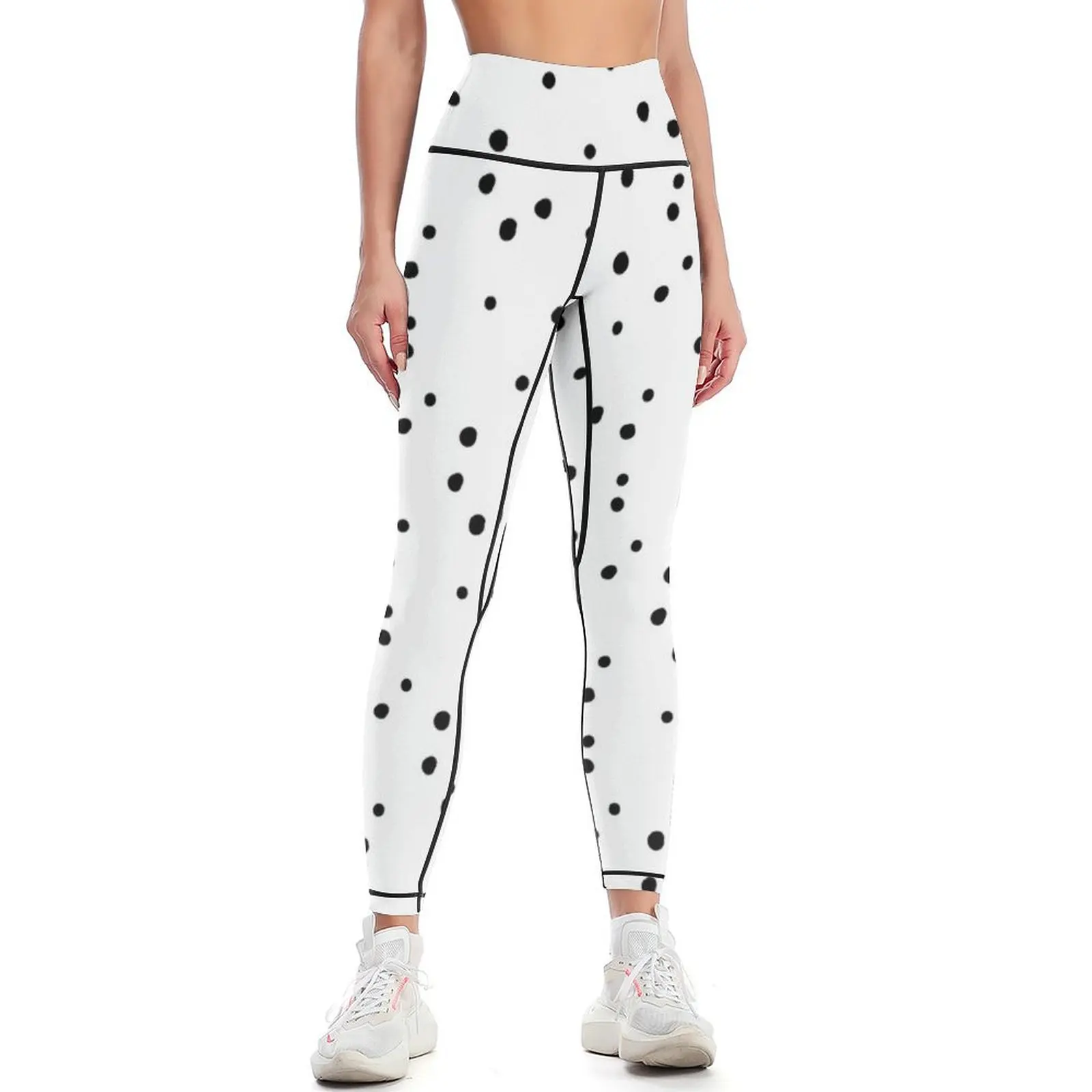 

Dalmatian Dots - Black on White Leggings Jogger pants legging pants raises butt Womens Leggings