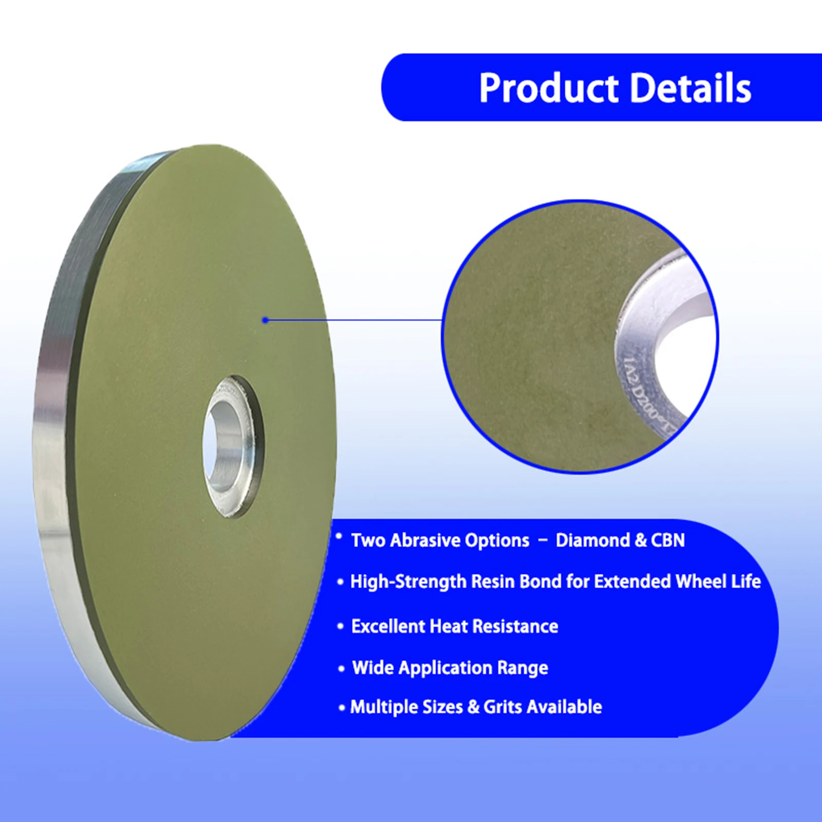 1A2 6'' 8'' Resin-bonded Diamond Grinding Discs for Coarse Fine Grinding and Polishing of Gemstones Opals for Faceting Machine