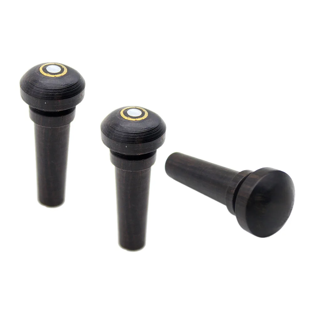 

3 Pcs Violin Tailpiece Pegs Ebony String Studs Fish Eye Replacement Parts Musical Instrument Accessories Endpin