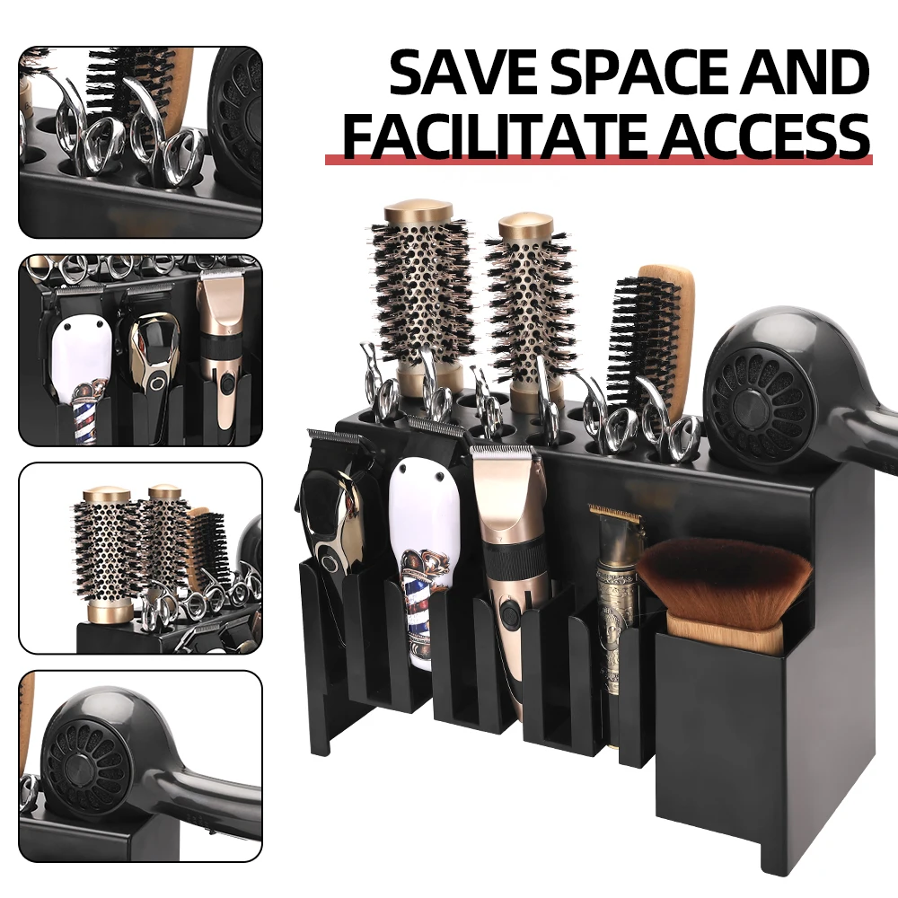 プロの壁掛けバリカン & コーム大容量オーガナイザー: 安全な保管、理髪店用の簡単にアクセスできるツールホルダー理髪店の保管ツール