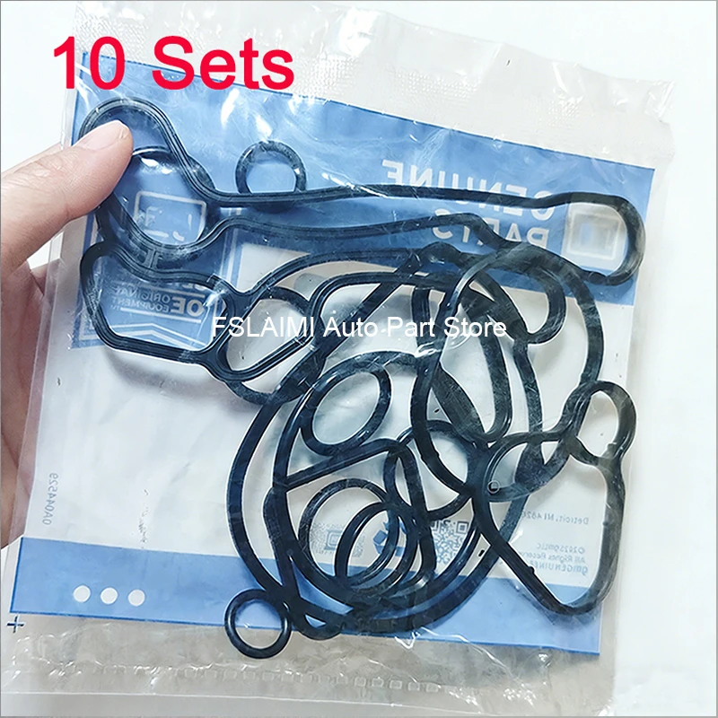 10 Sets Car Engine Oil Cooler Gasket Seal For Chevrolet Chevy Aveo Cruze Sonic Astra 1.6L 1.8L OEM # 24445723 55354072 55354071