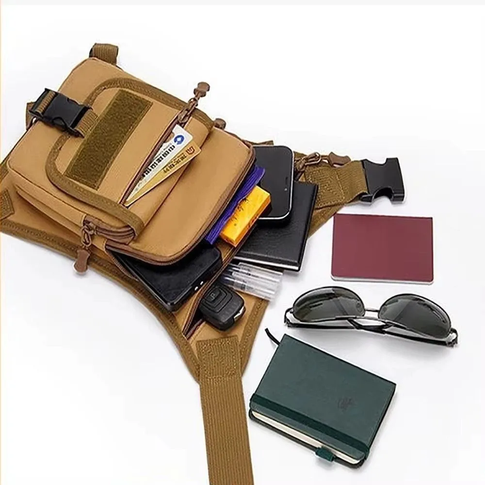 سعة كبيرة في الهواء الطلق حقيبة متدلية الساق قابل للتعديل أكسفورد القماش دراجة نارية حقيبة التمويه متعددة الأغراض المشي لمسافات طويلة الخصر حزمة ركوب الخيل