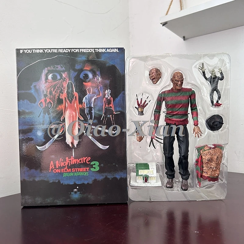 NECA Freddy Krueger Action Figure Collectible Model Toy Halloween Christina Horror Decoration Gifts Face Changable