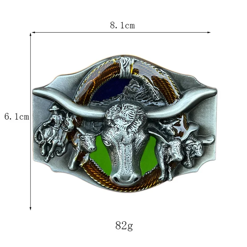 الرجعية النمط الغربي Bullhead حزام مشبك عارضة الأزياء التبعي #5