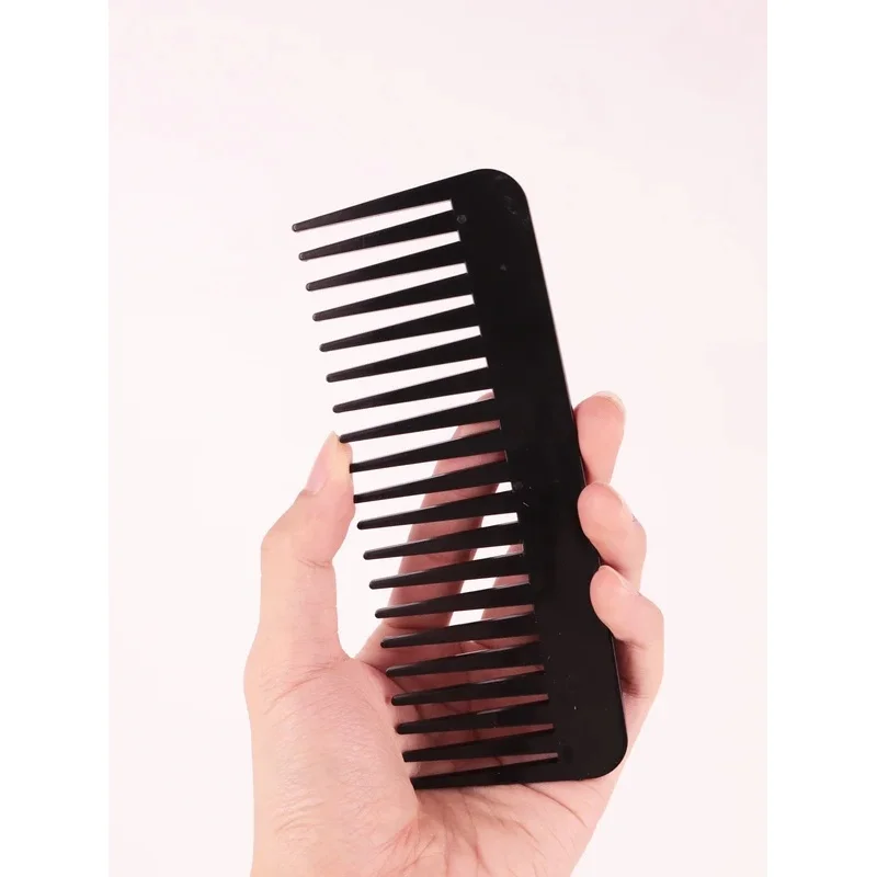 1 thick plastic heat-resistant, anti-static long-toothed, wide-toothed salon hairstyle comb, special for real hair wigs.