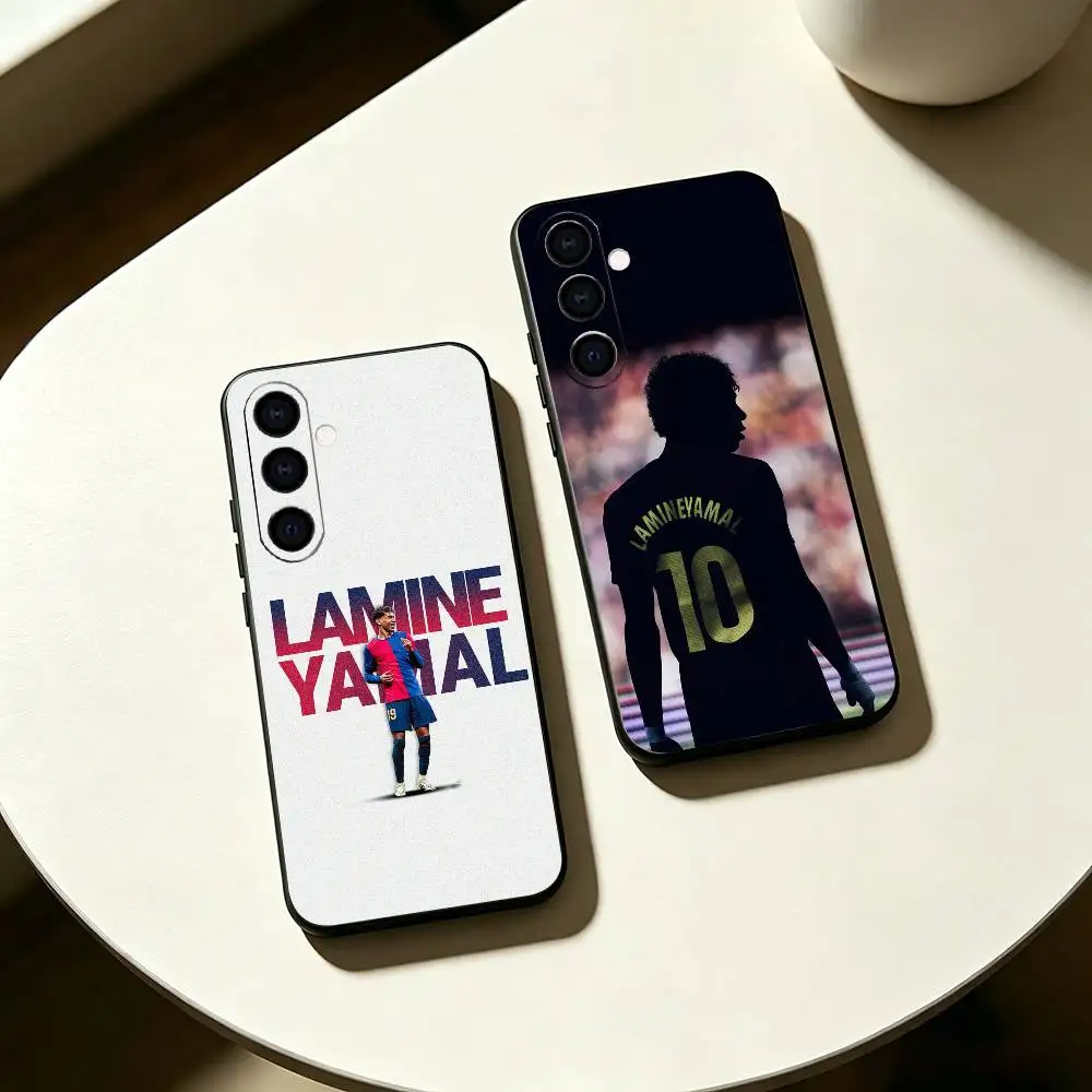 Football player L-Lamine Yamal Phone Case For Samsung Galaxy A73,A72,A71,A70,A53,A52,A51,Others Soft Black Cover