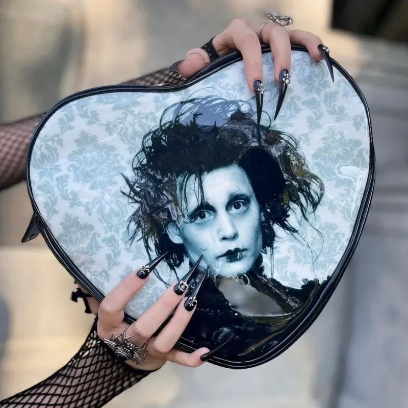 Gothic Backpack Female Gothic Bag Y2K Goth Rock Rebels Backpack Punk Mini Women Heart Backpack Skull Bag Coffin Gift