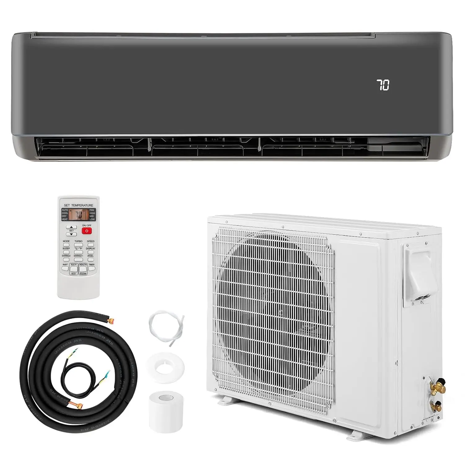 

18000 BTU Mini Split AC 21 SEER2 208-230V Ductless Inverter Heat Pump 1.5Ton Pre-Charged Cools 1250SqFt with Install Kit, Custom