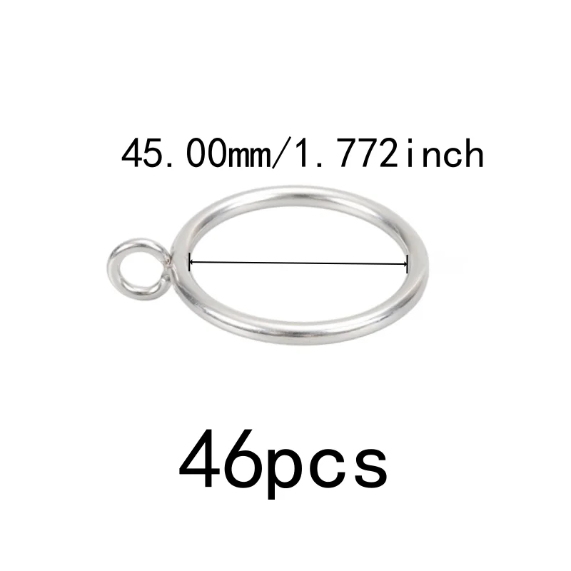 46 pcs 45mm Eyelet Curtain Hangers, Rust Resistant Finish for Home Fabric Hanging, Multipurpose, Versatile, Silver