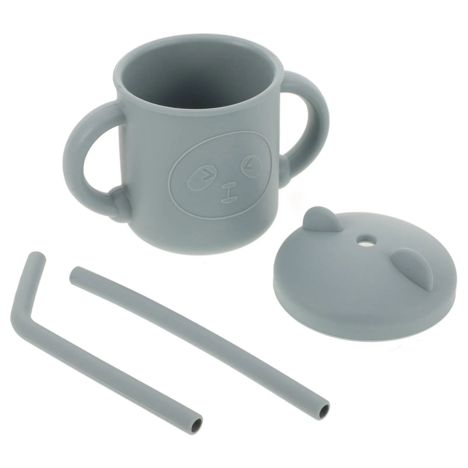 

Silicone Training For Babies Ergonomic Handle Spill Proof Lids Lightweight Toddler Mugs Straw Kids Drinking Bottles Baby