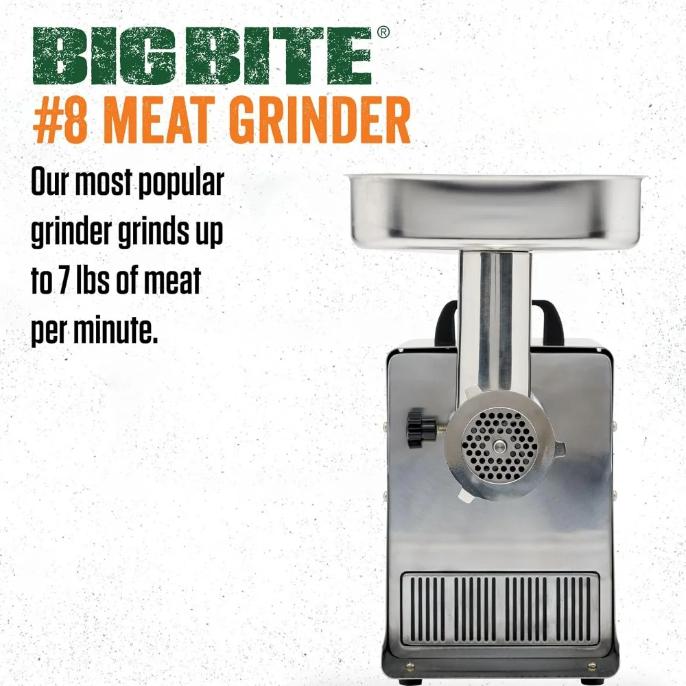 Produk BigBite #8 penggiling daging, 0.50 HP Stainless Steel listrik mesin penggiling daging, Ideal untuk penggunaan reguler