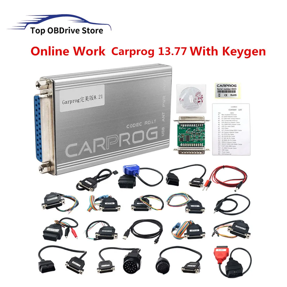 Professional Carprog Full Adapters With keygen Carprog V13.7/V10.93 All Software Airbag/Dash/ECU Auto Repair Tool Better Iprog