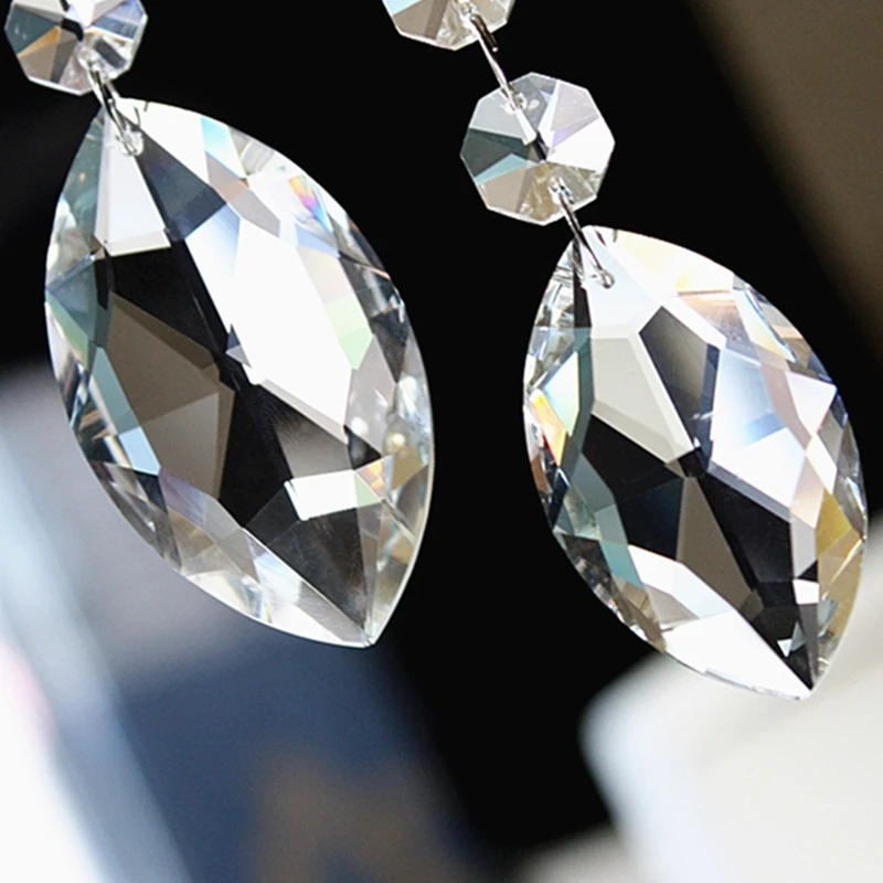 Clear Crystal Horse Eyes Hanging Pendants Glass Refraction Prism Sun Catcher Chandelier Parts for Curtain Wedding Decoration